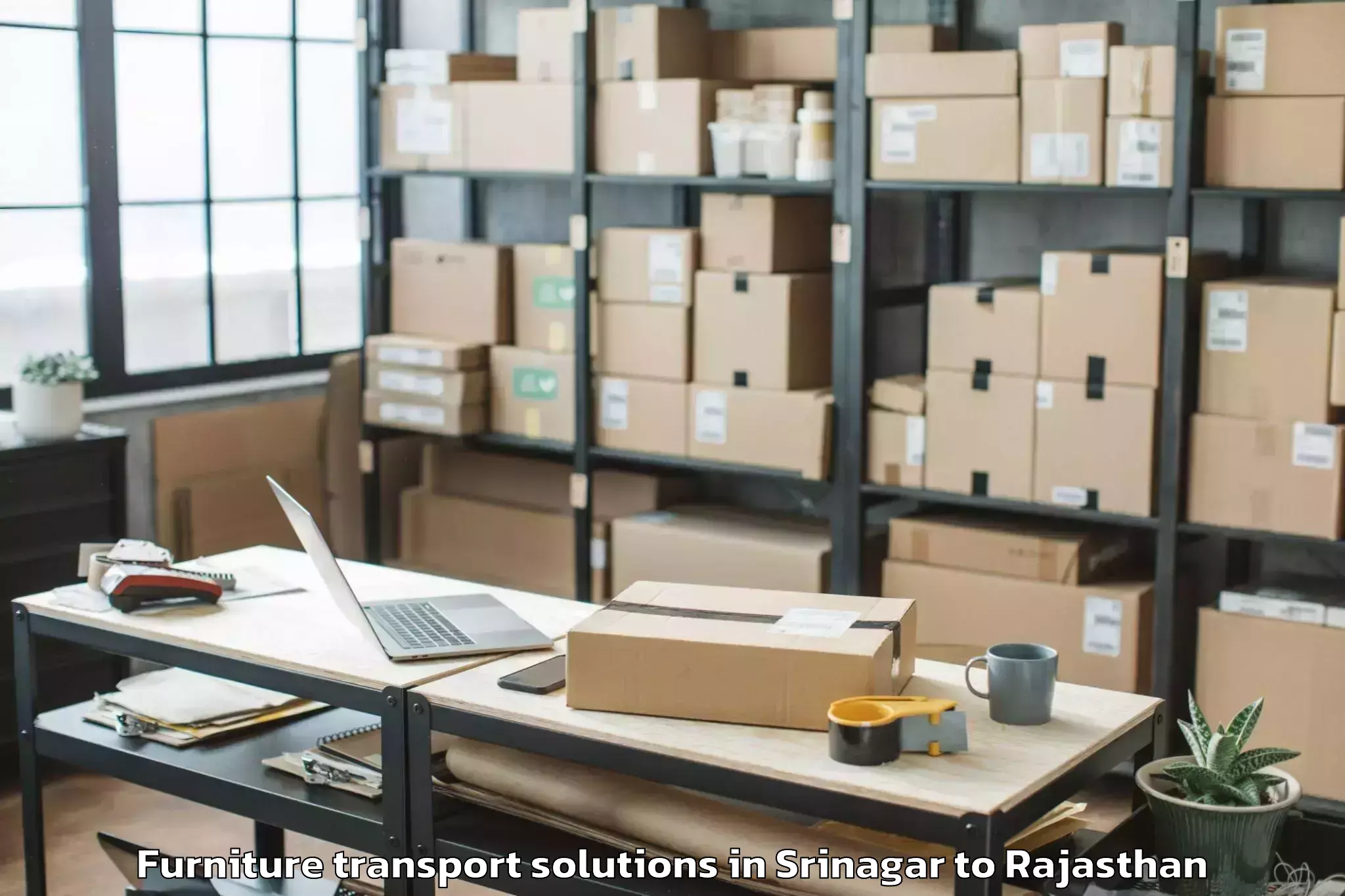 Top Srinagar to Ladpura Furniture Transport Solutions Available